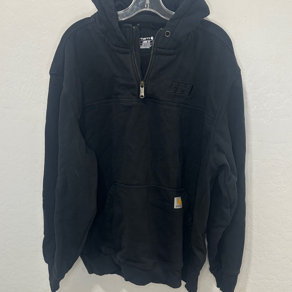 Carhartt Black quarter zip‎ defender Hooded Pullover 2XL pullover loose fit GCU